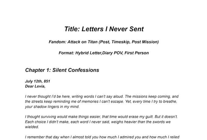 write custom fanfiction with story depth and focus